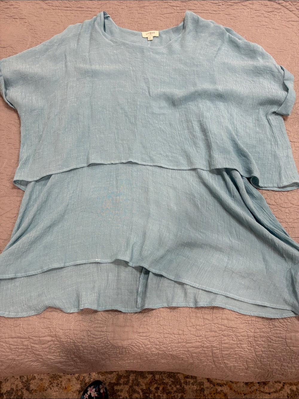 Umgee dusty blue gauzy tunic M